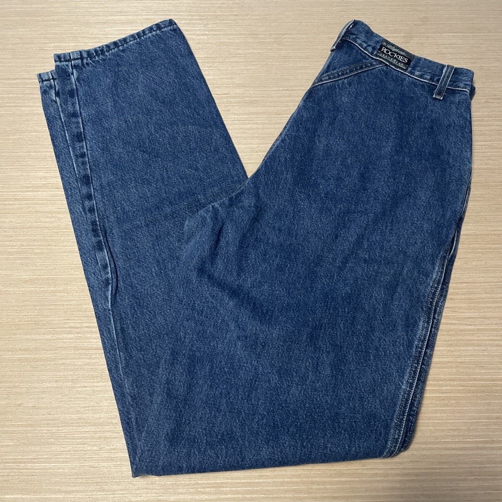 VINTAGE Rockies Jeans Women 34x36 Bareback High Rise Dark Straight Riding